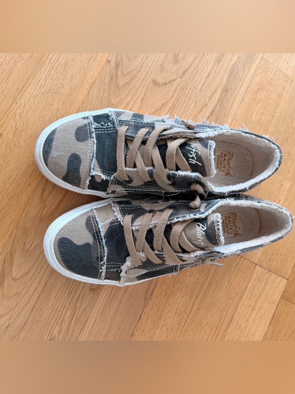 Blowfish Camo Canvas Sneakers - Tan & Black